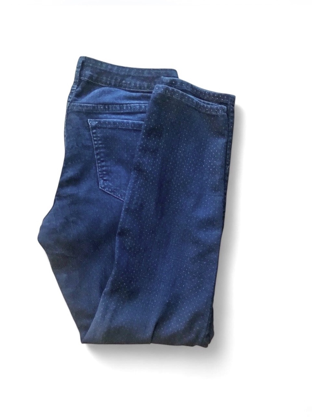 Old Navy Rock Star Dark Wash Blue Jean with Light Polka Dots ROCBLUEDOTS Sz 12